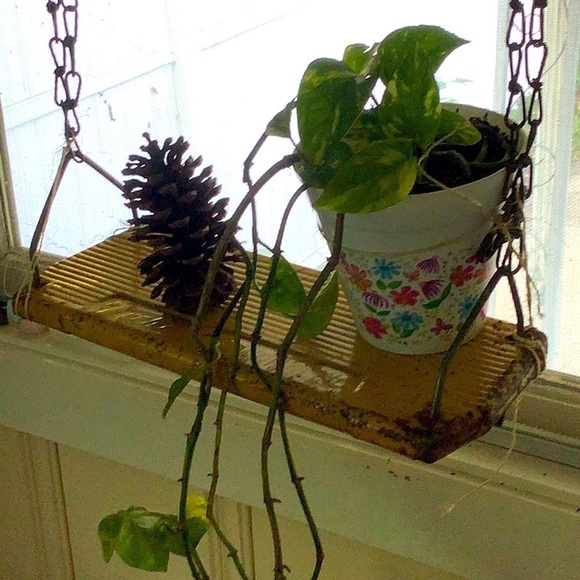 1950’s Vintage Metal Yellow Chippy Paint School Yard Swing Chains - Picture 2 of 8